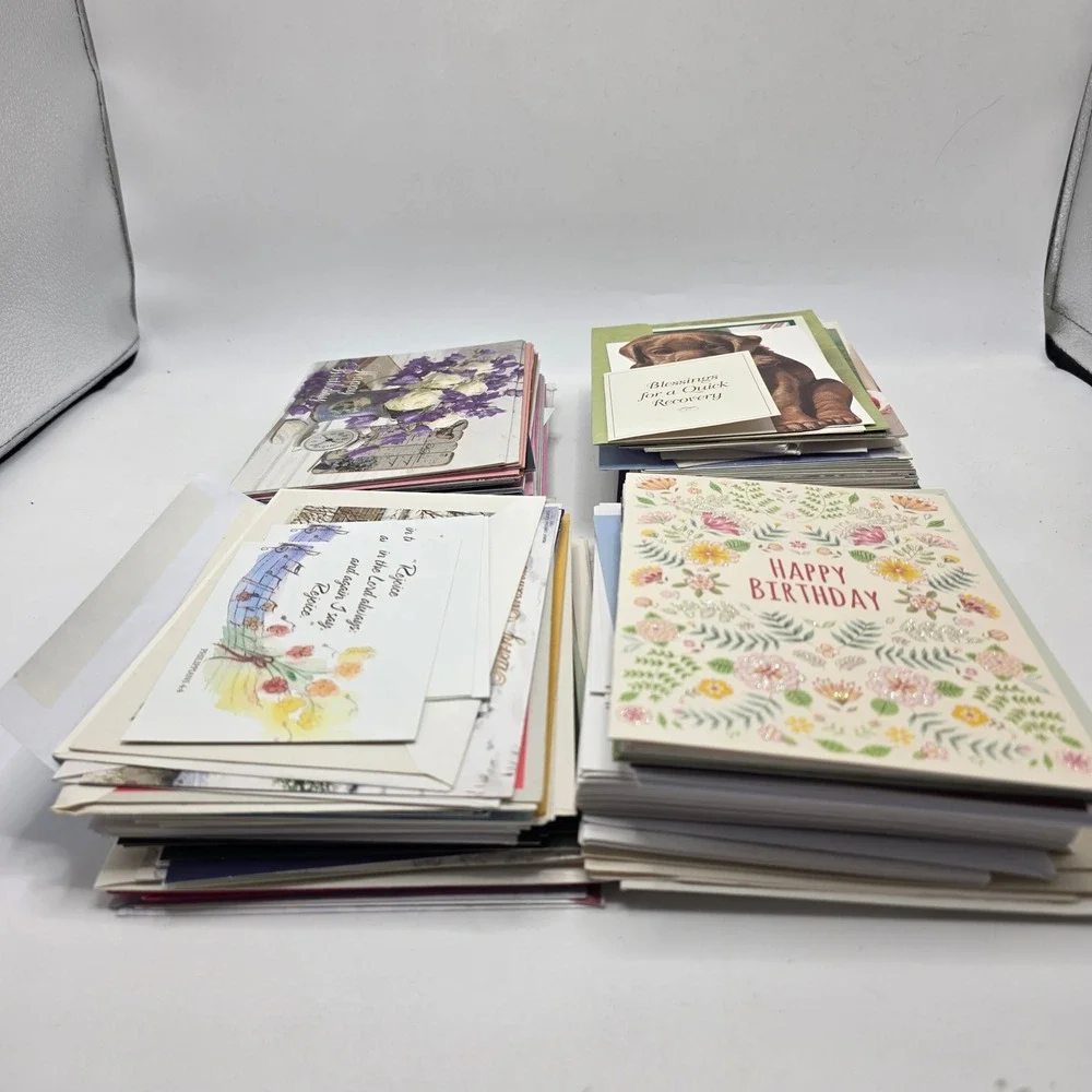 Mixed Greeting Card Lot Vintage Unused Birthday Sympathy Christmas 3lb Bulk